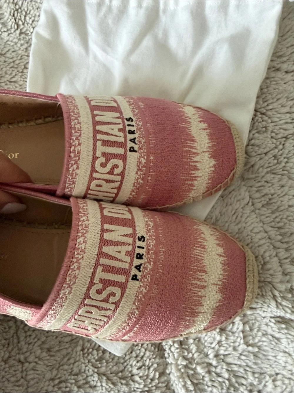 Dior Pink Canvas Espadrilles Christian Dior Paris
